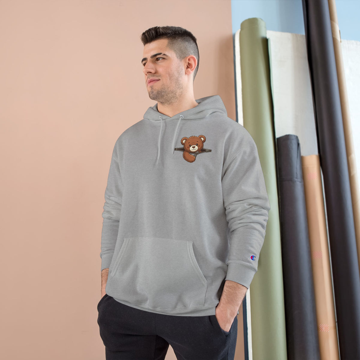 Peeking Brown Bear Unisex Graphic Hoodie