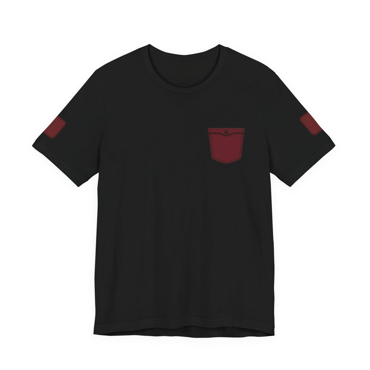 Burgundy Pocket Print Unisex Graphic T-Shirt