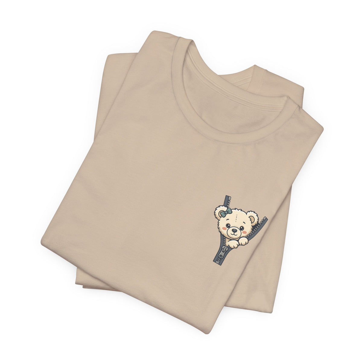 Peeking Teddy Bear Unisex Graphic T-Shirt