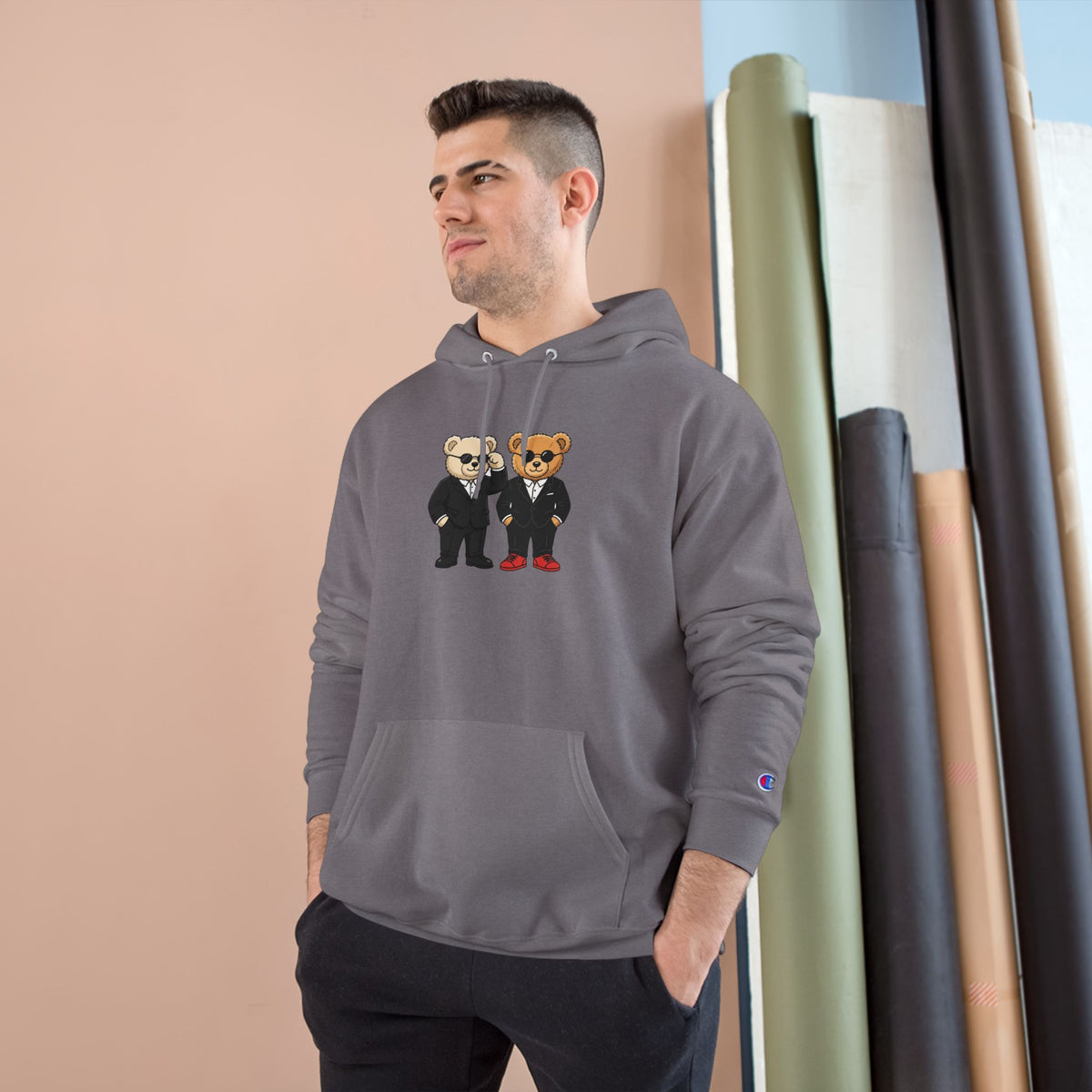 Smart Suit Bear Duo Unisex Graphic Hoodie