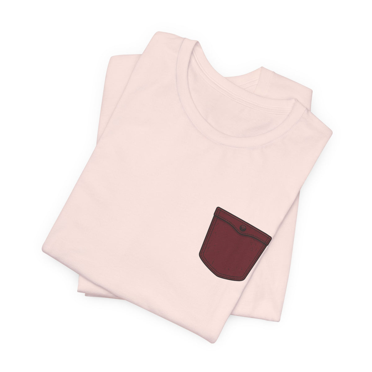 Burgundy Pocket Print Unisex Graphic T-Shirt