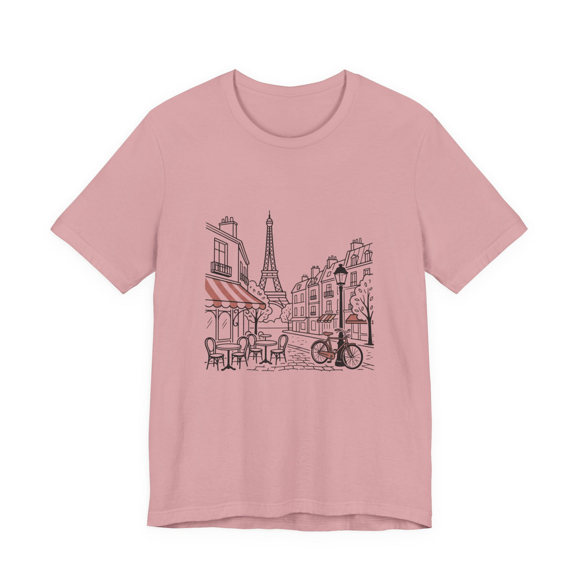 Paris Cafe Line Art Unisex Graphic T-Shirt