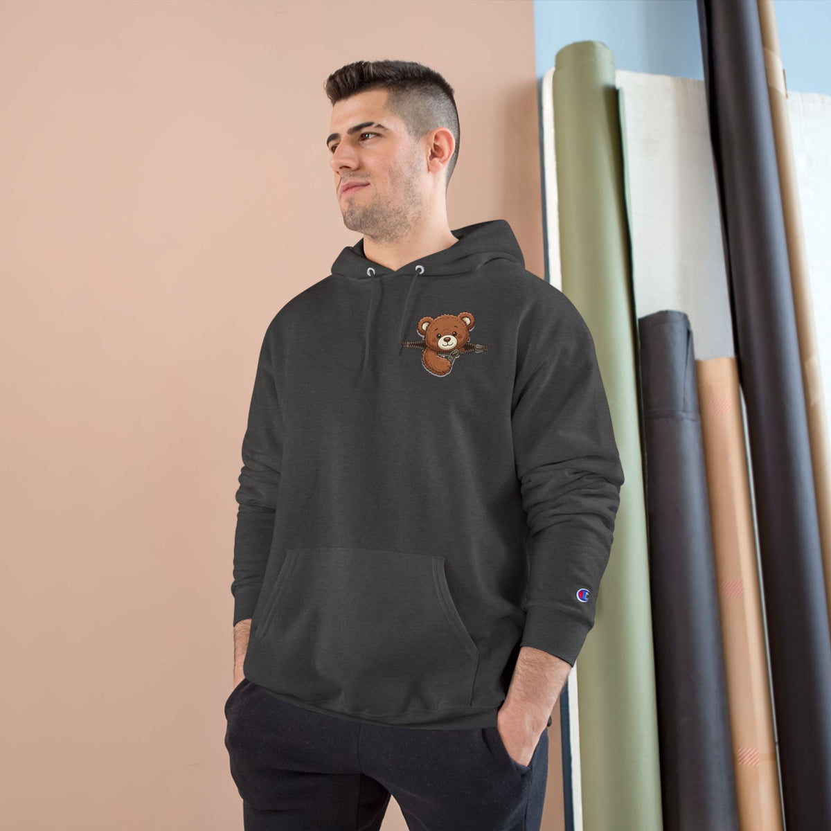 Peeking Brown Bear Unisex Graphic Hoodie