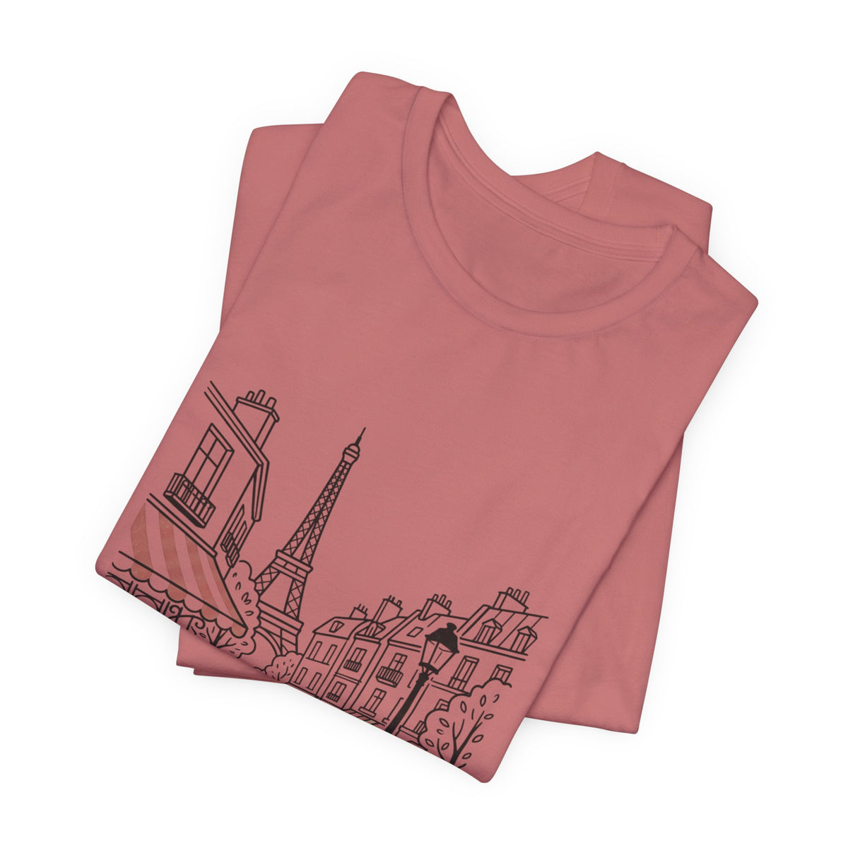 Paris Cafe Line Art Unisex Graphic T-Shirt