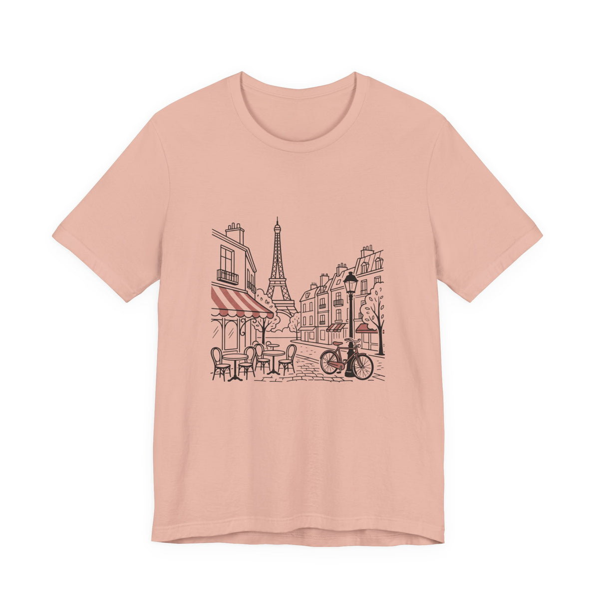Paris Cafe Line Art Unisex Graphic T-Shirt
