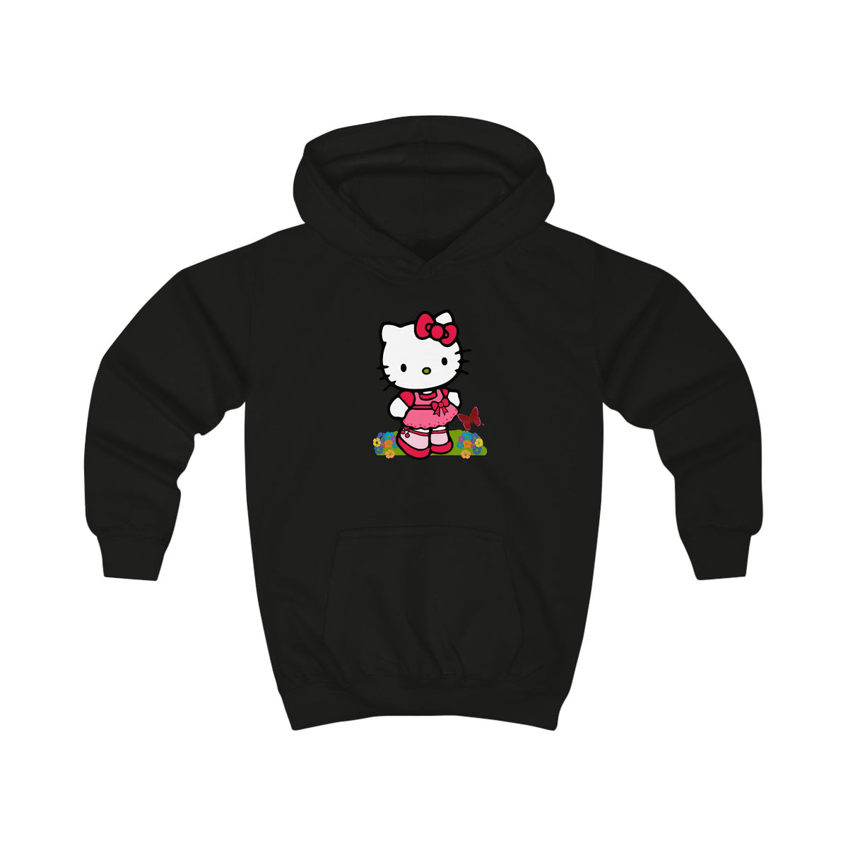 Red Bow Cat Kids' Graphic Hoodie