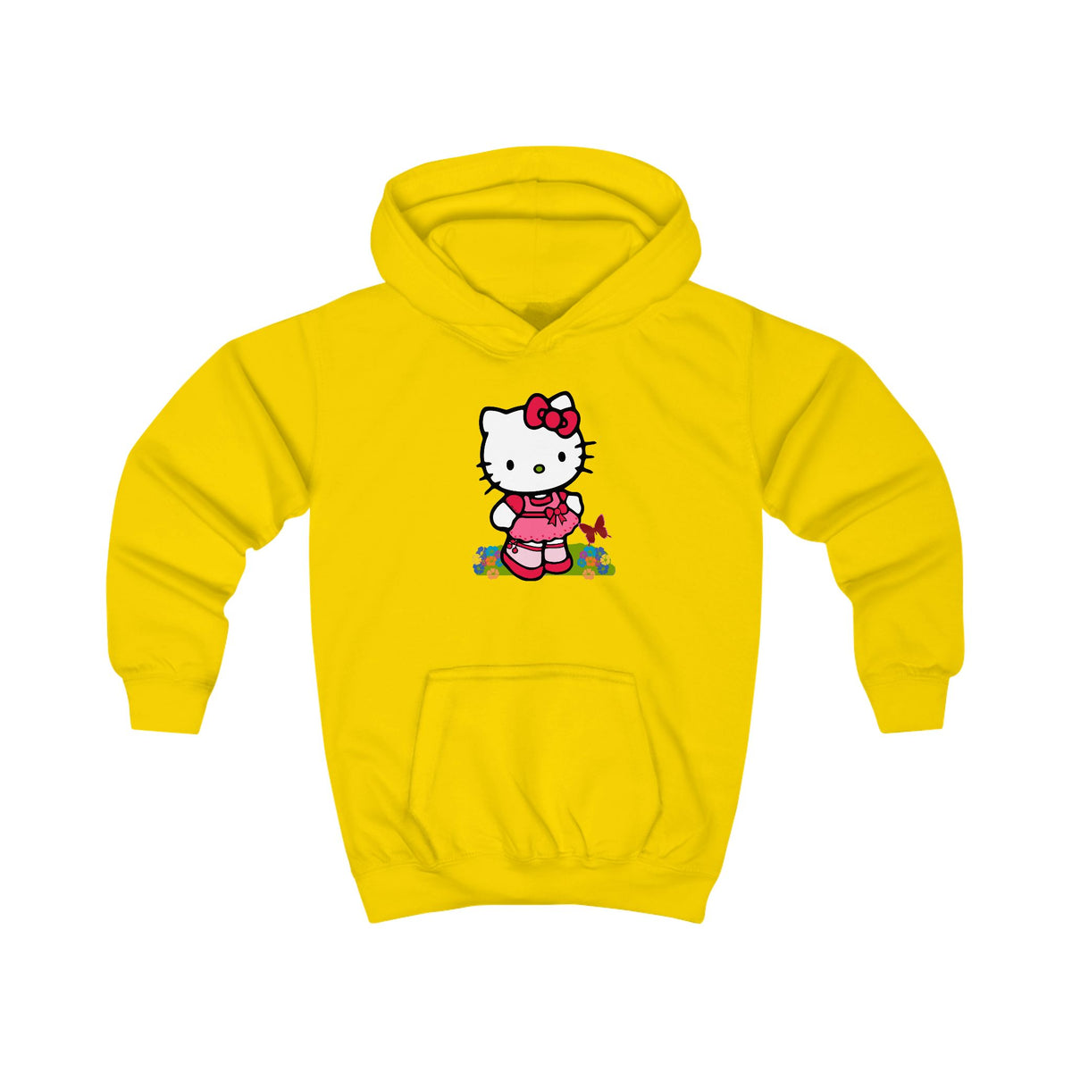 Red Bow Cat Kids' Graphic Hoodie