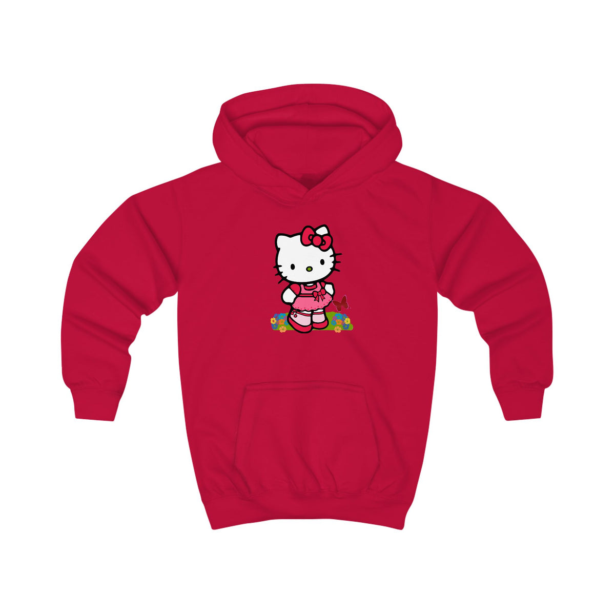 Red Bow Cat Kids' Graphic Hoodie