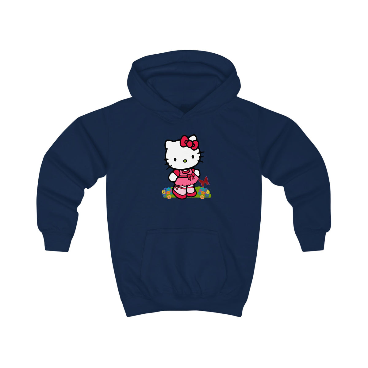 Red Bow Cat Kids' Graphic Hoodie