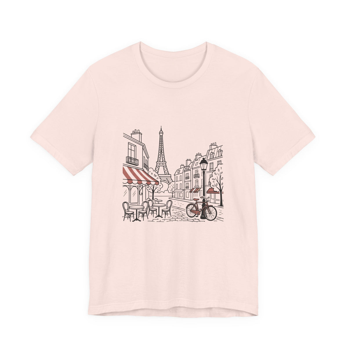 Paris Cafe Line Art Unisex Graphic T-Shirt