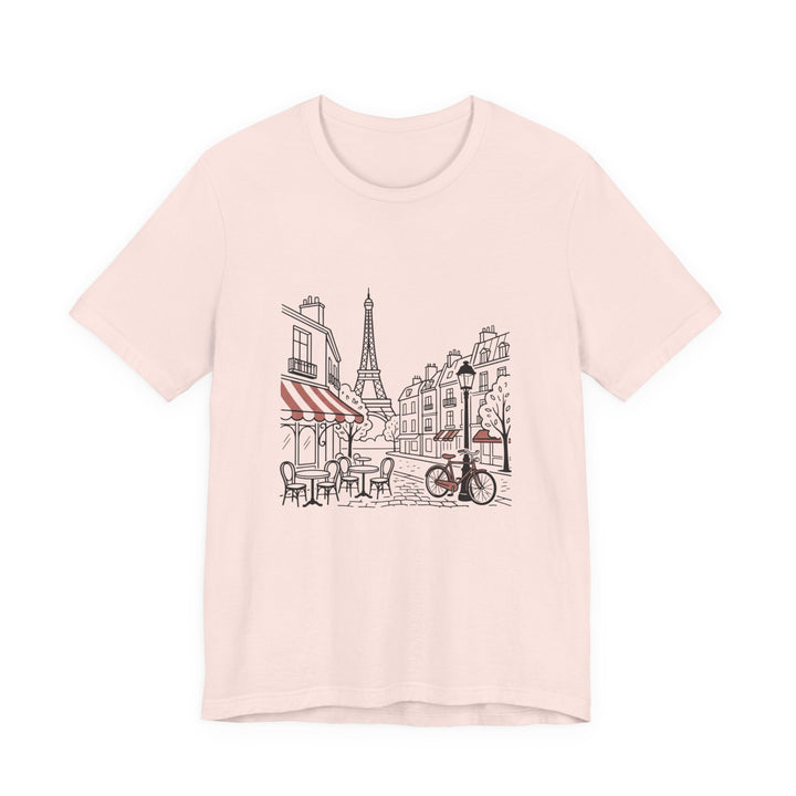 Paris Cafe Line Art Unisex Graphic T-Shirt