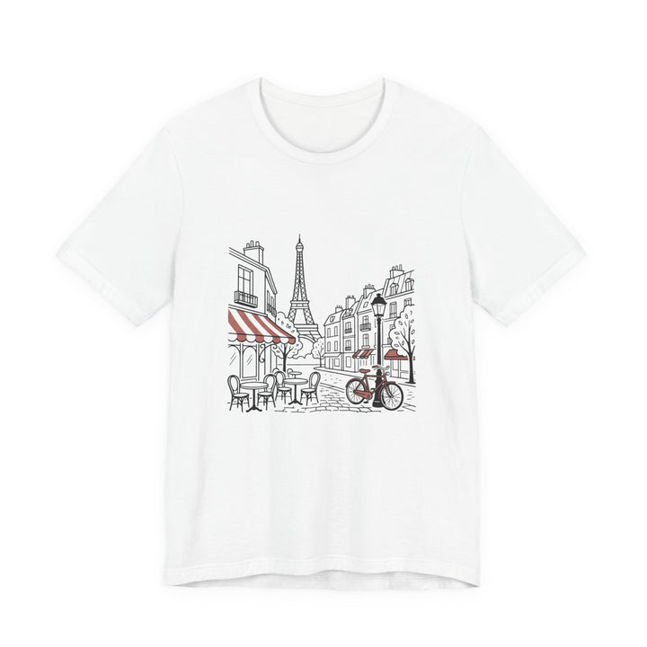 Paris Cafe Line Art Unisex Graphic T-Shirt
