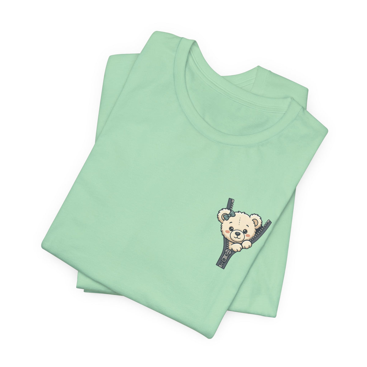Peeking Teddy Bear Unisex Graphic T-Shirt