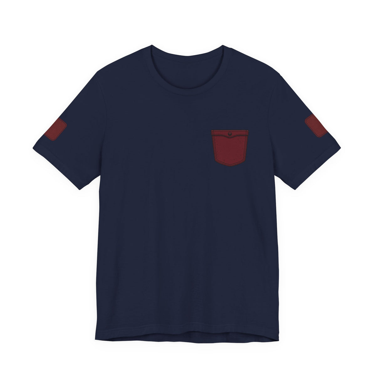 Burgundy Pocket Print Unisex Graphic T-Shirt