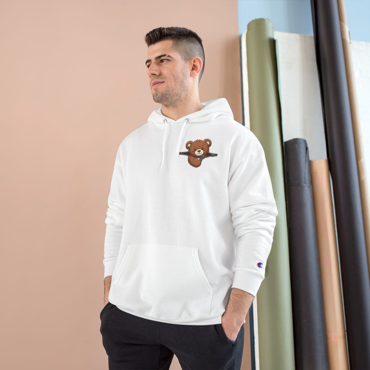 Peeking Brown Bear Unisex Graphic Hoodie