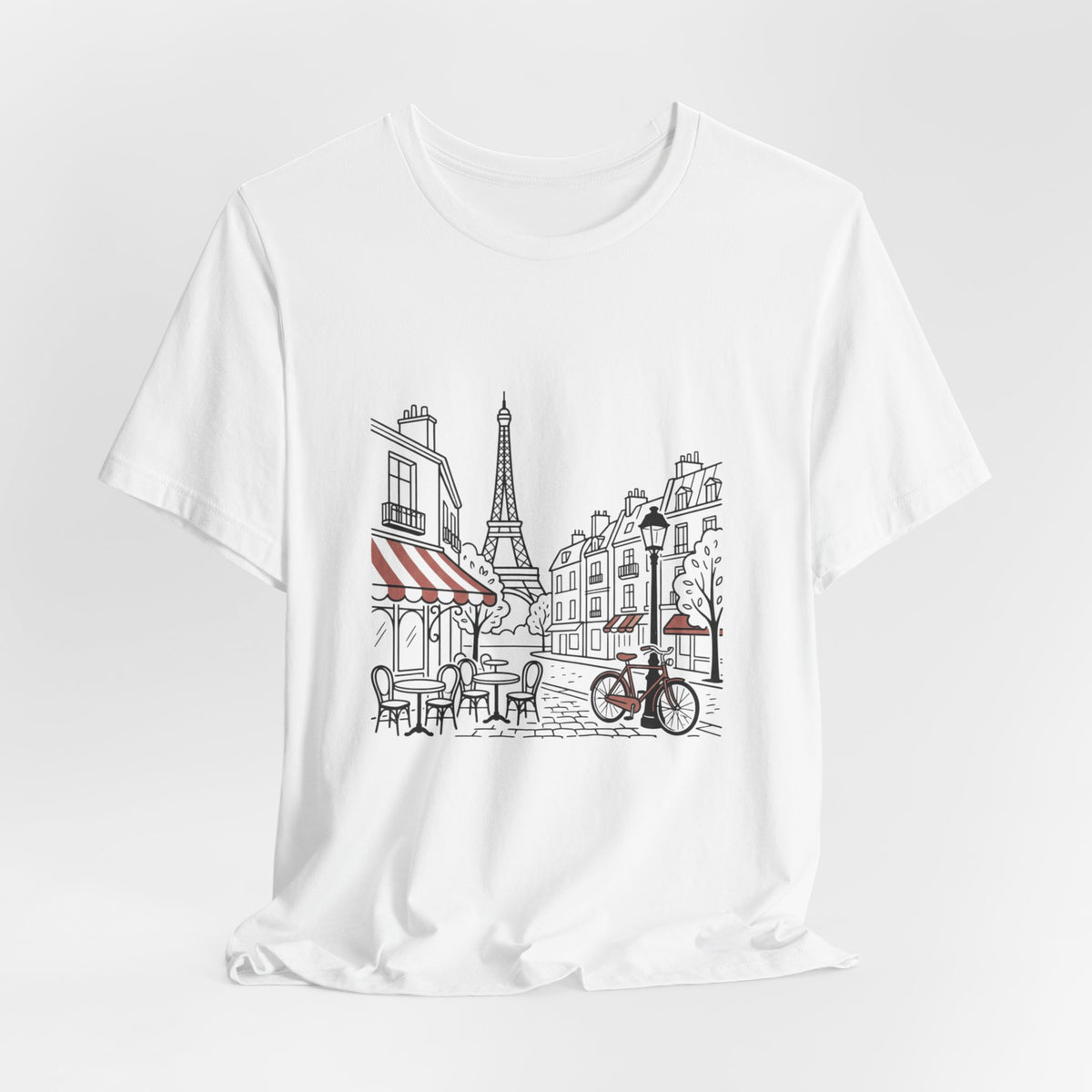 Paris Cafe Line Art Unisex Graphic T-Shirt