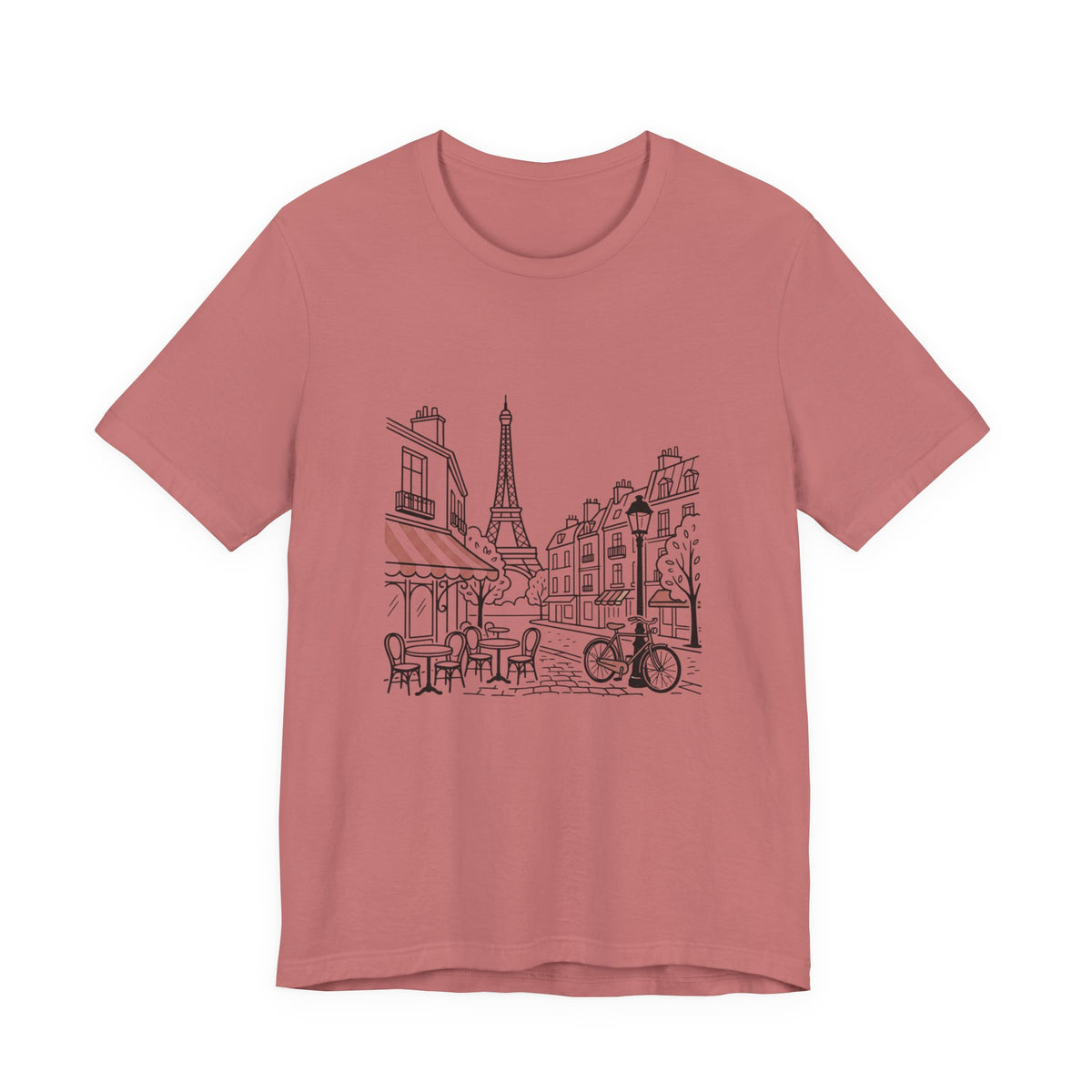 Paris Cafe Line Art Unisex Graphic T-Shirt