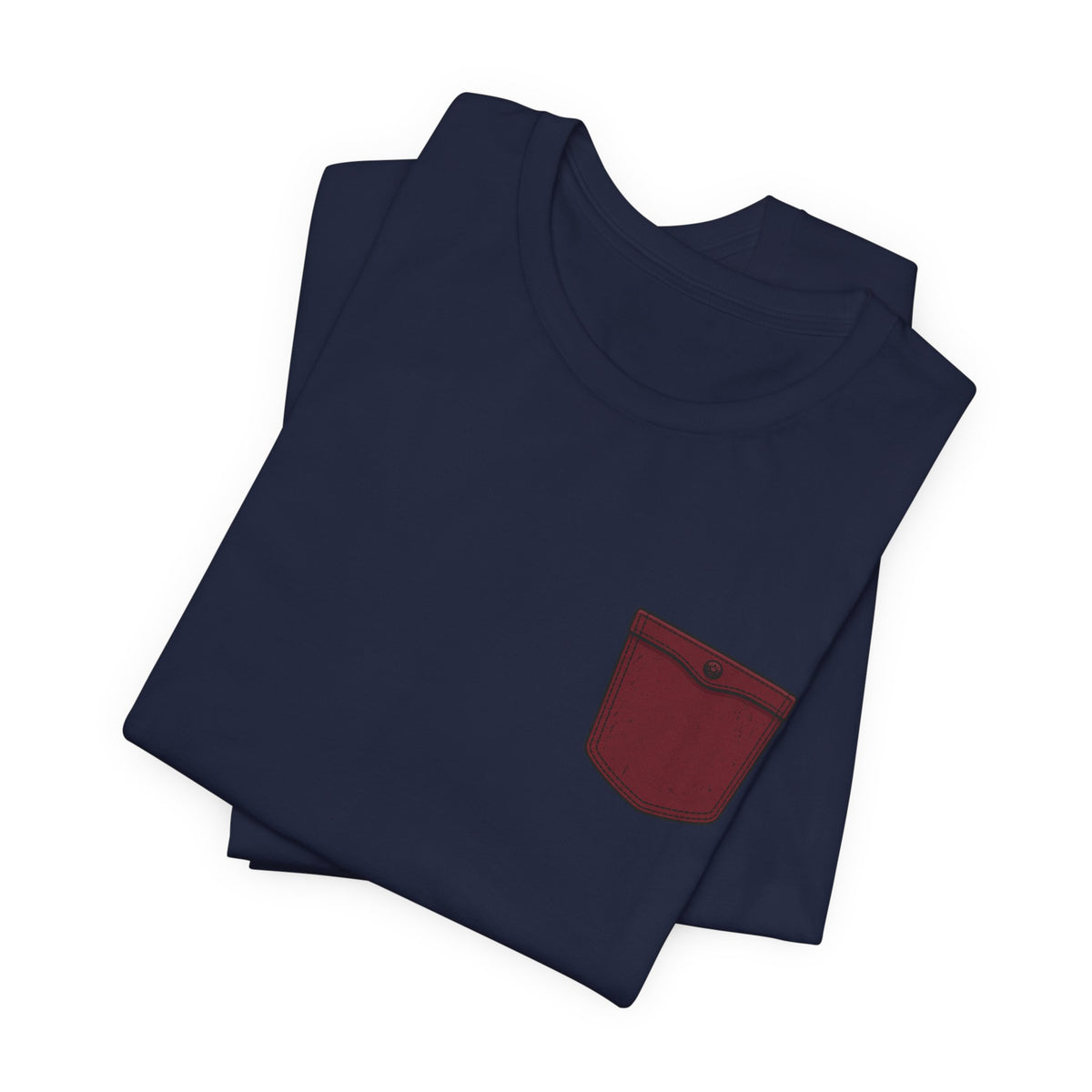 Burgundy Pocket Print Unisex Graphic T-Shirt