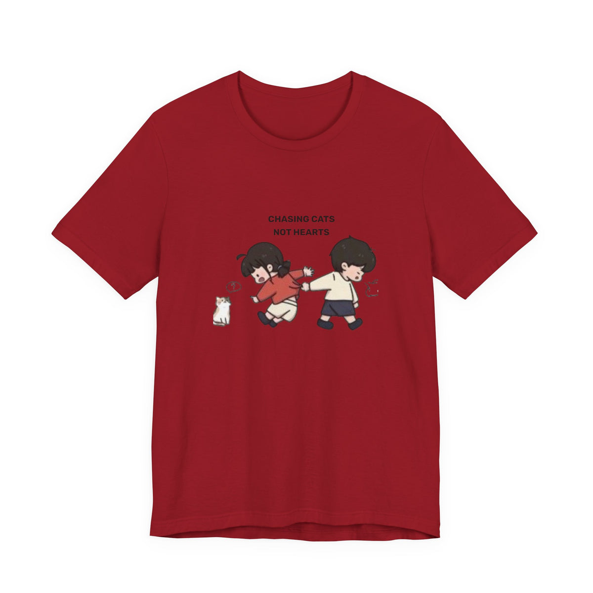Chasing Cats Not Hearts Unisex Graphic T-Shirt