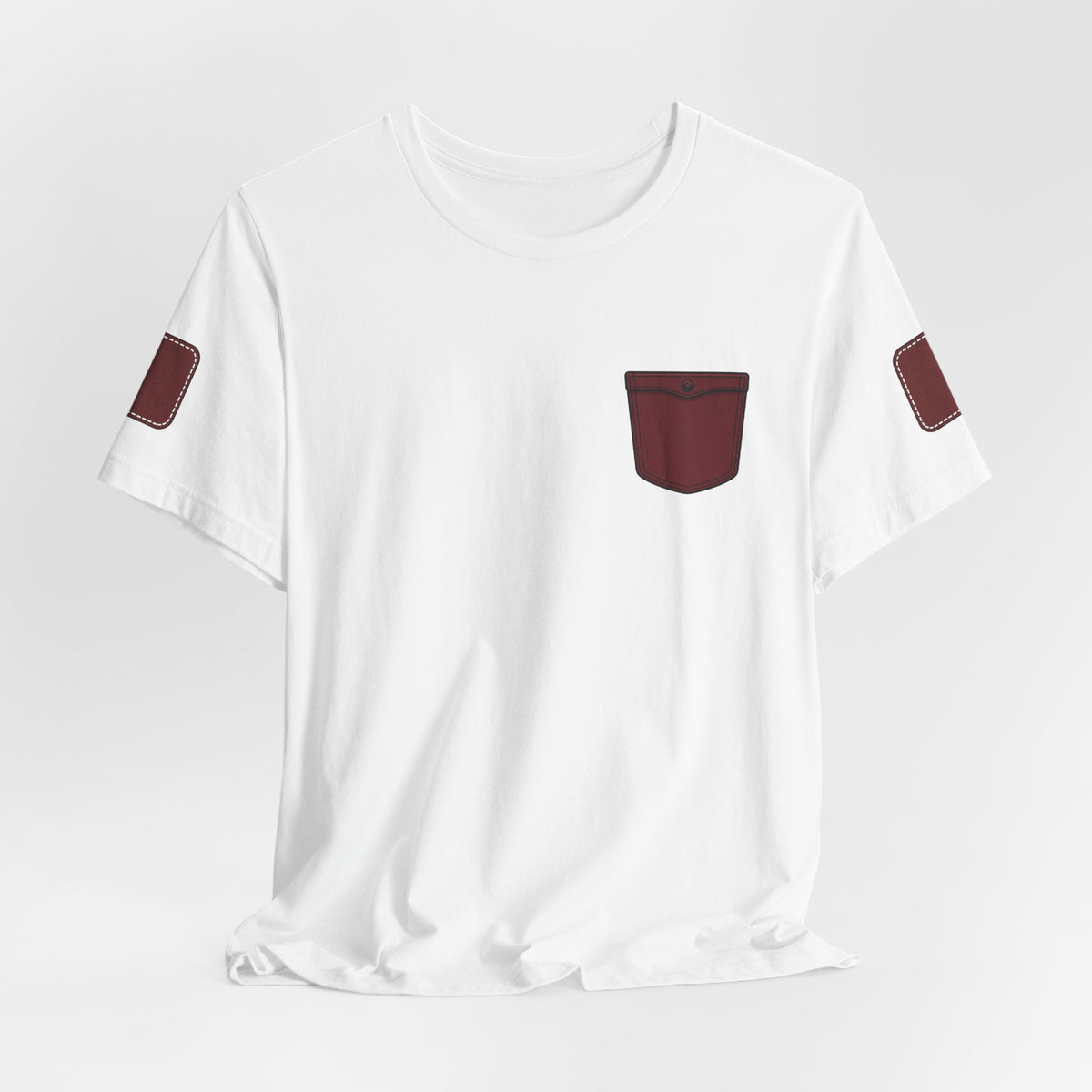 Burgundy Pocket Print Unisex Graphic T-Shirt