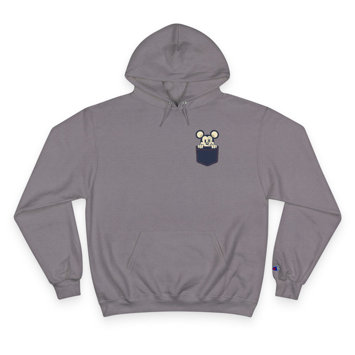 Pocket Bear Print Unisex Graphic Hoodie
