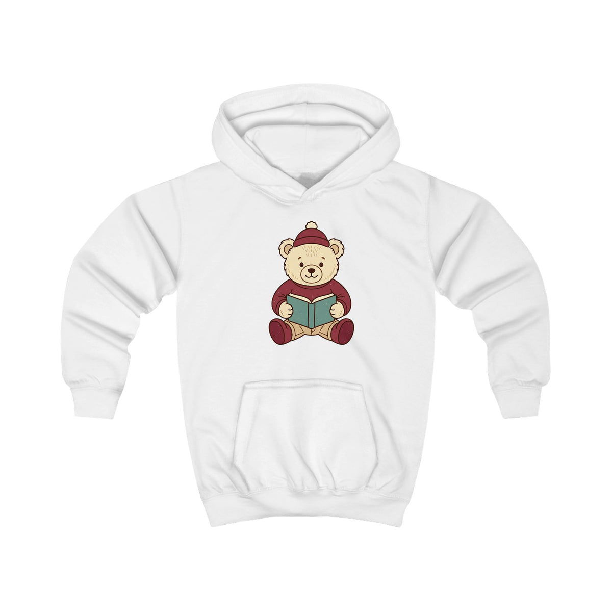 Reading Teddy Bear Kids' Graphic Hoodie