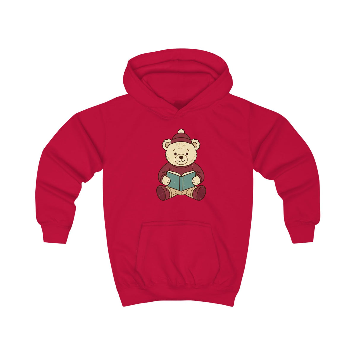 Reading Teddy Bear Kids' Graphic Hoodie