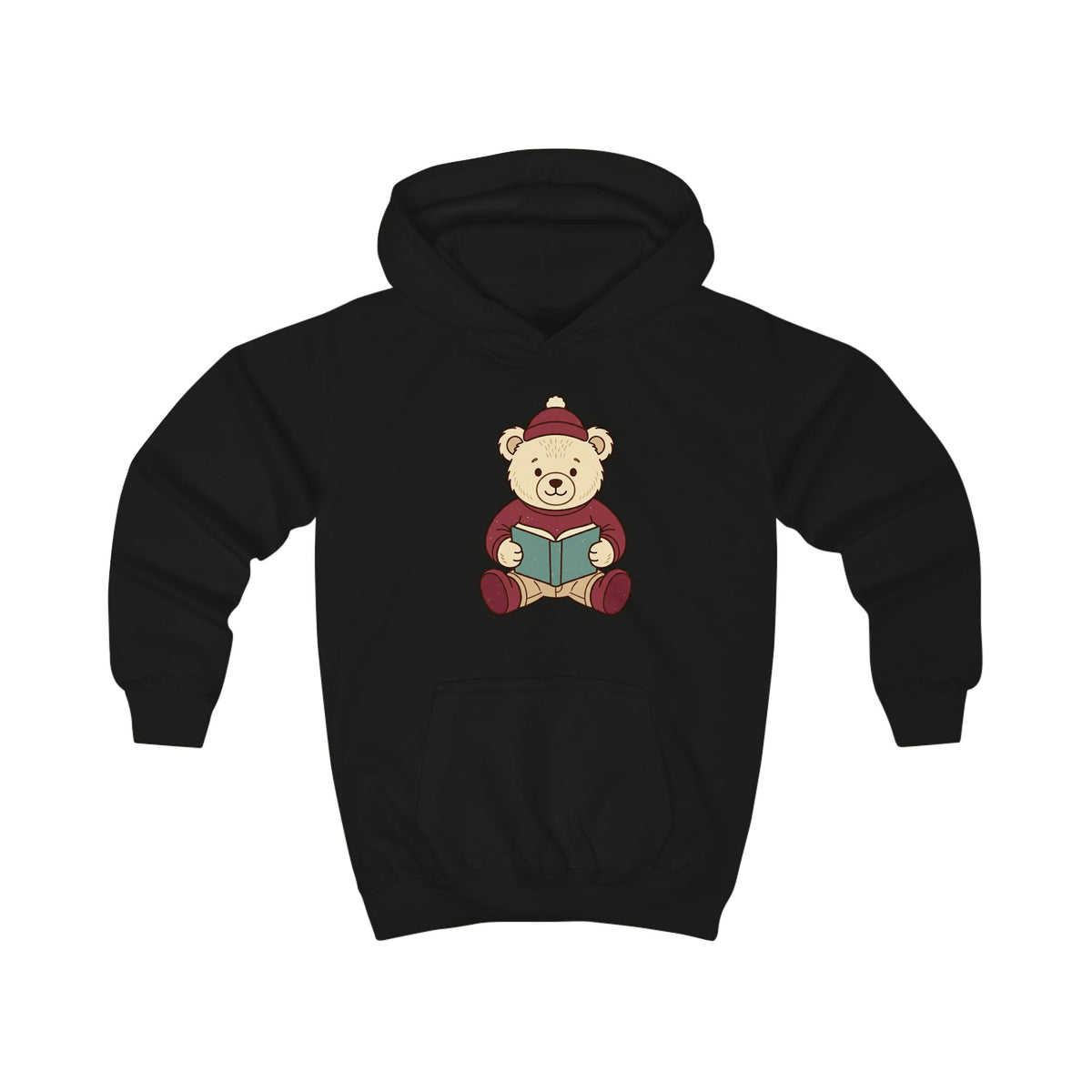 Reading Teddy Bear Kids' Graphic Hoodie