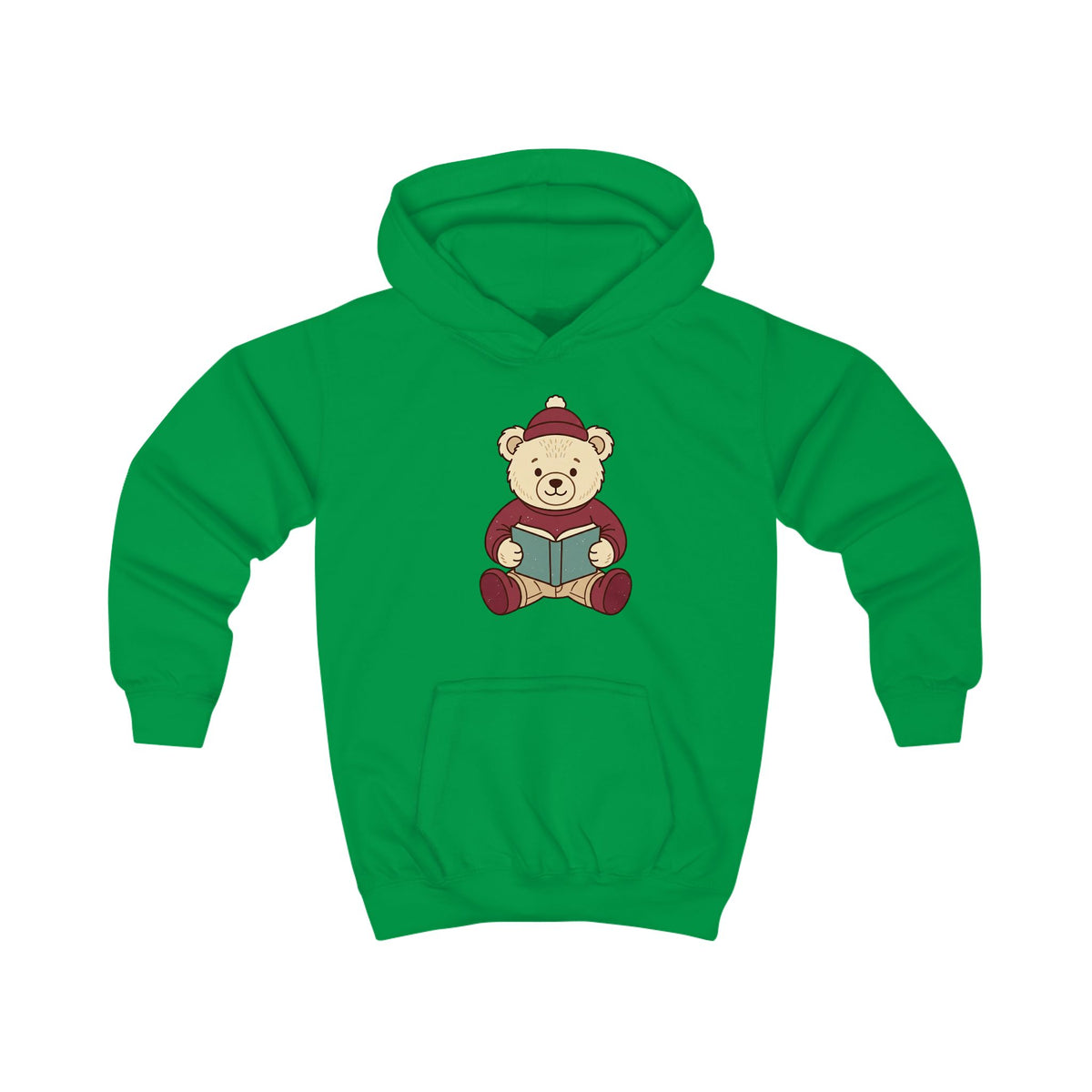 Reading Teddy Bear Kids' Graphic Hoodie