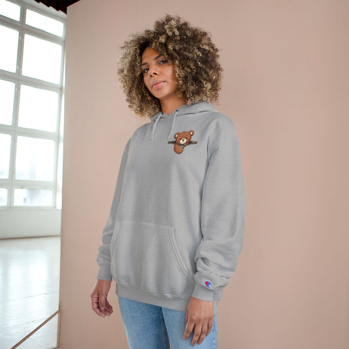 Peeking Brown Bear Unisex Graphic Hoodie