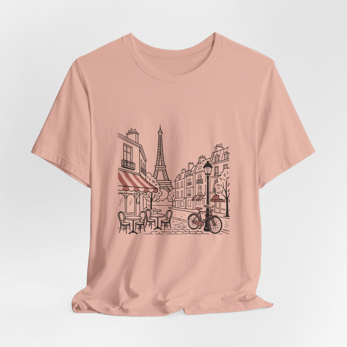 Paris Cafe Line Art Unisex Graphic T-Shirt