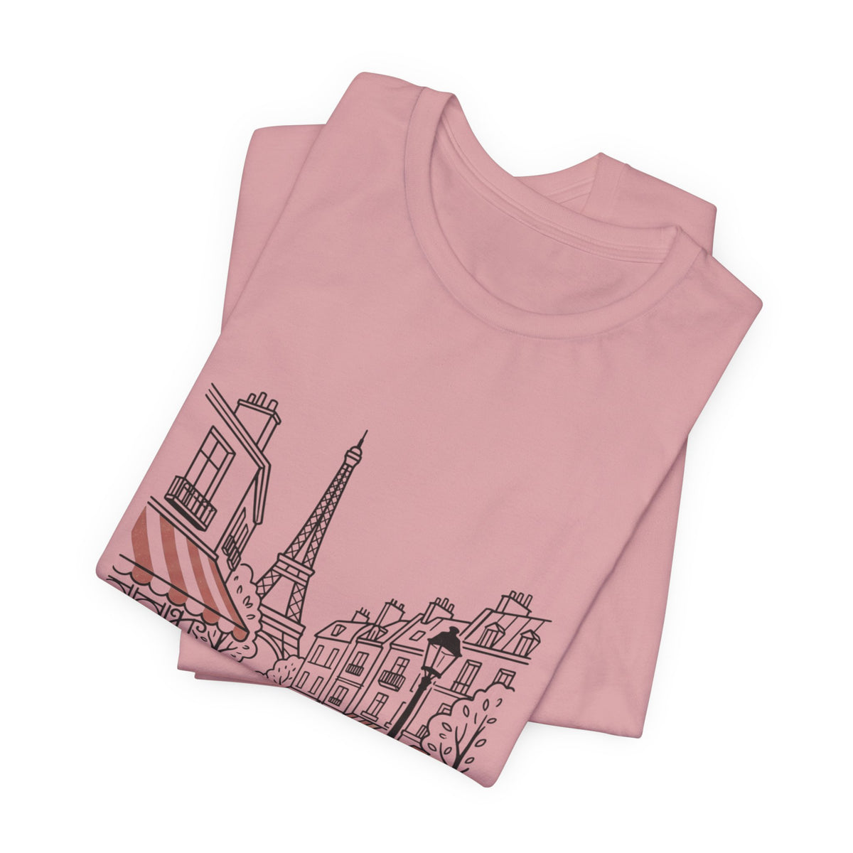 Paris Cafe Line Art Unisex Graphic T-Shirt
