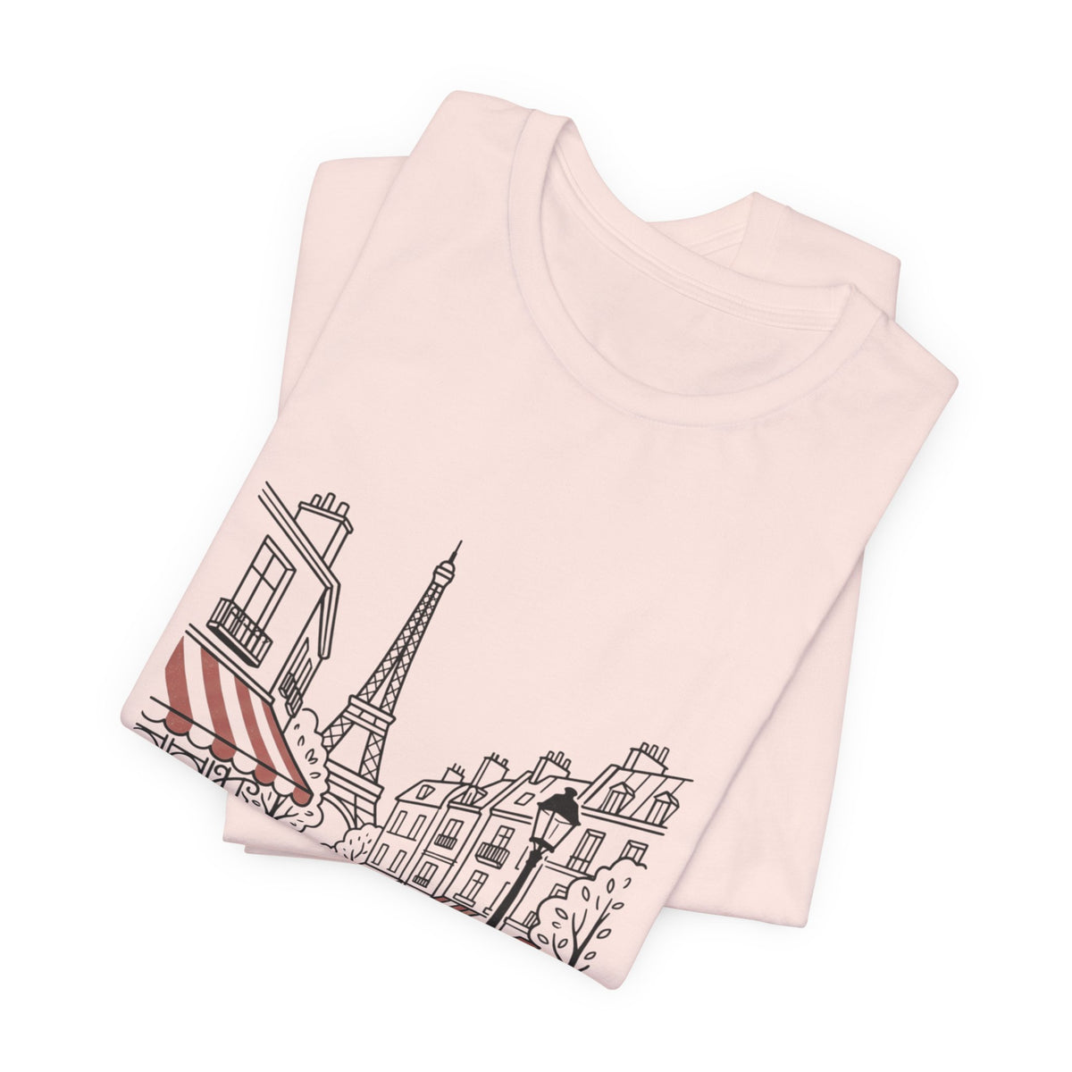 Paris Cafe Line Art Unisex Graphic T-Shirt