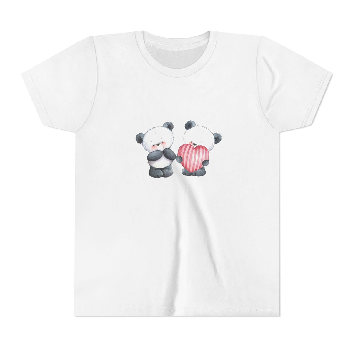 Panda Pair with Heart Kids' Graphic T-Shirt