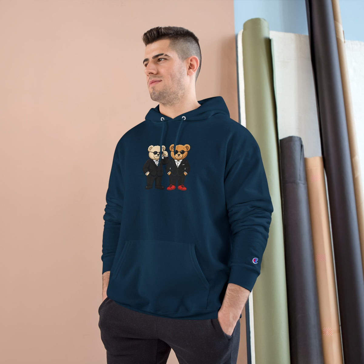 Smart Suit Bear Duo Unisex Graphic Hoodie