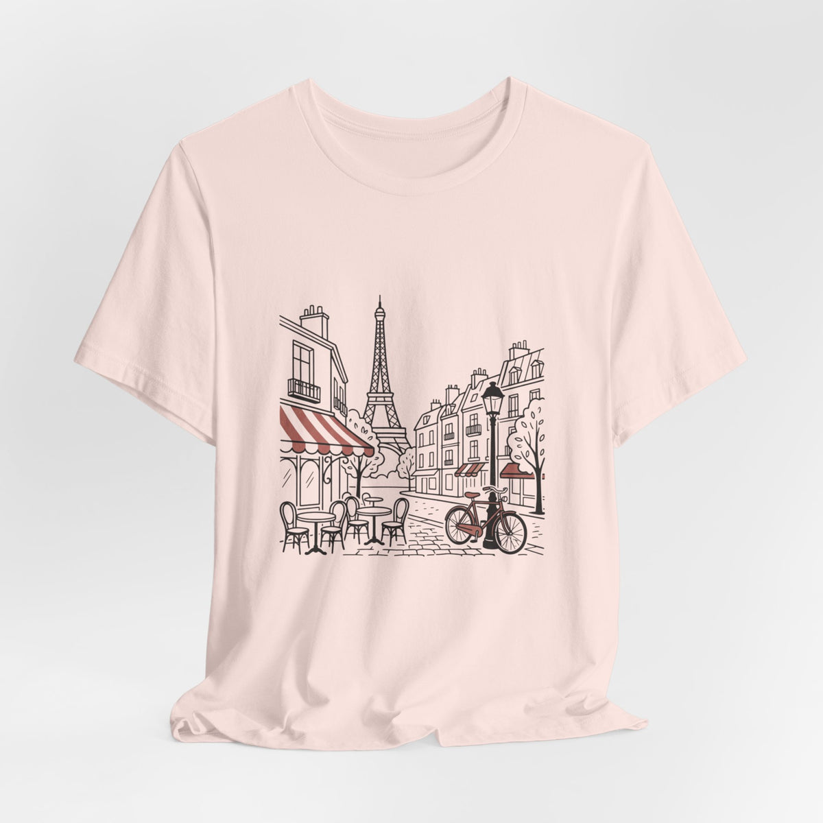 Paris Cafe Line Art Unisex Graphic T-Shirt