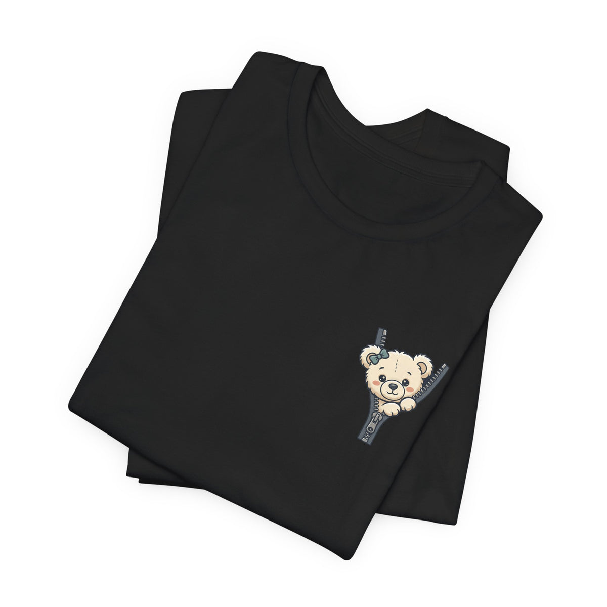 Peeking Teddy Bear Unisex Graphic T-Shirt