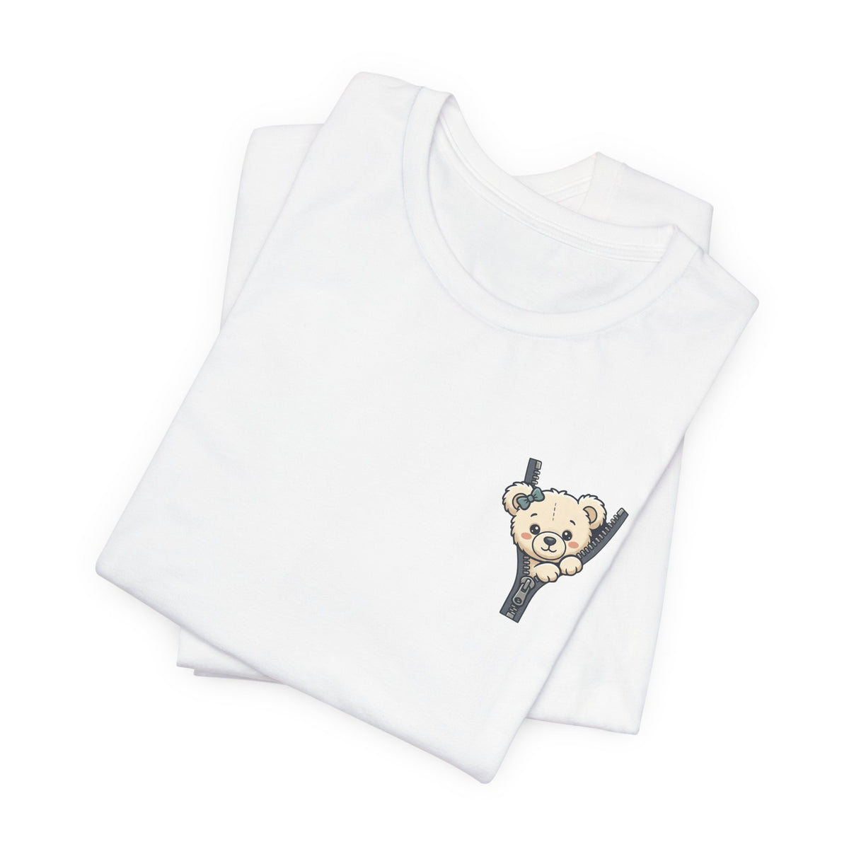 Peeking Teddy Bear Unisex Graphic T-Shirt