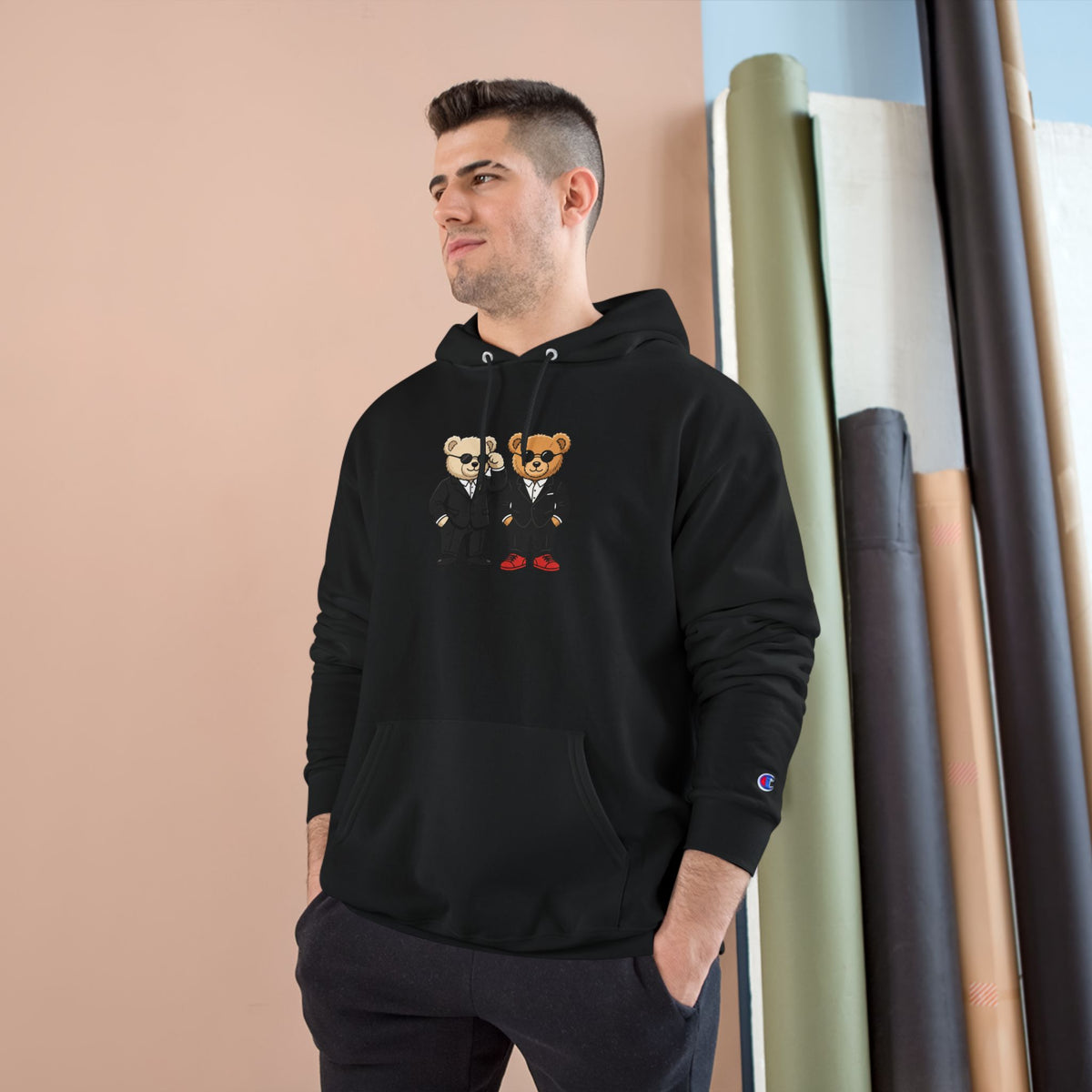 Smart Suit Bear Duo Unisex Graphic Hoodie