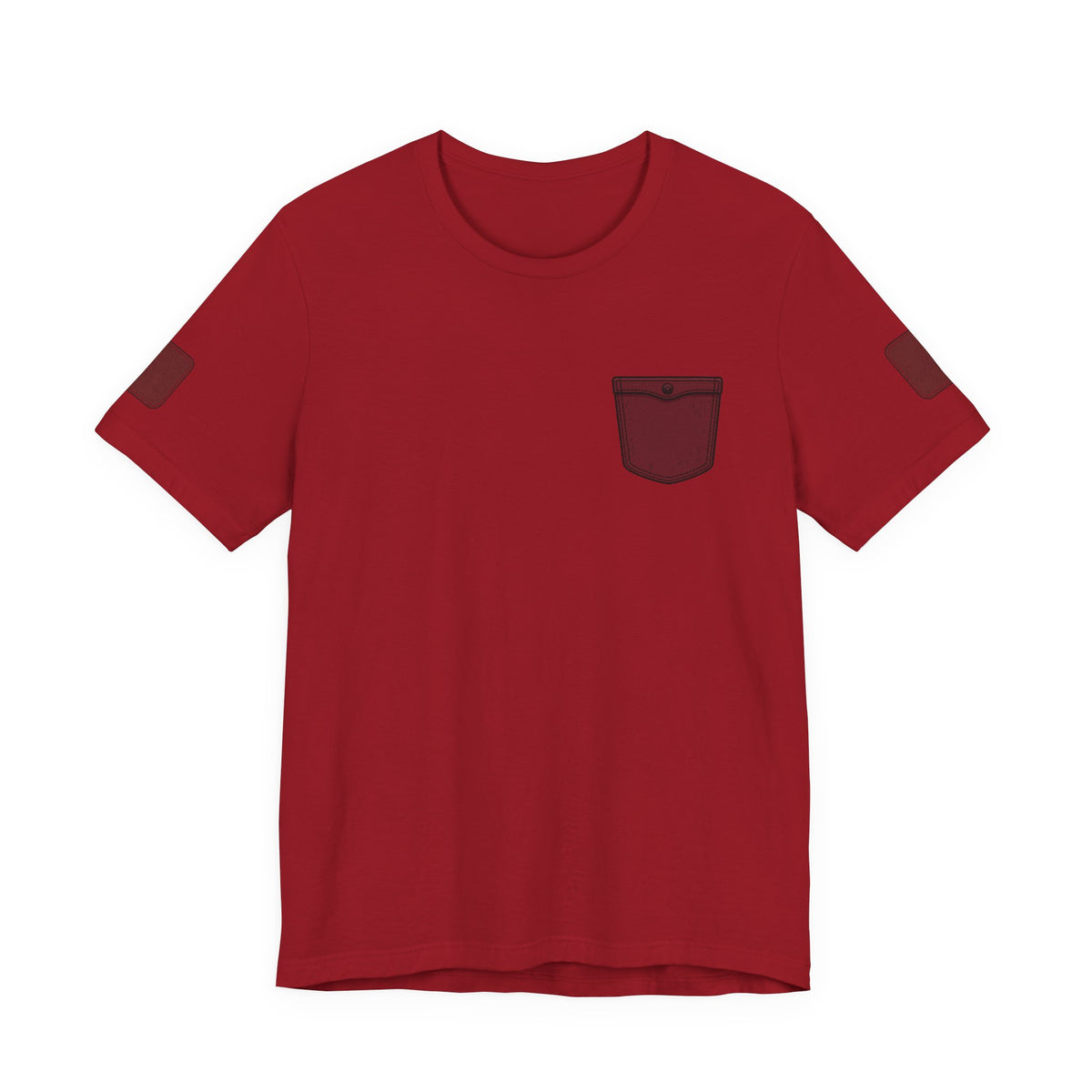 Burgundy Pocket Print Unisex Graphic T-Shirt