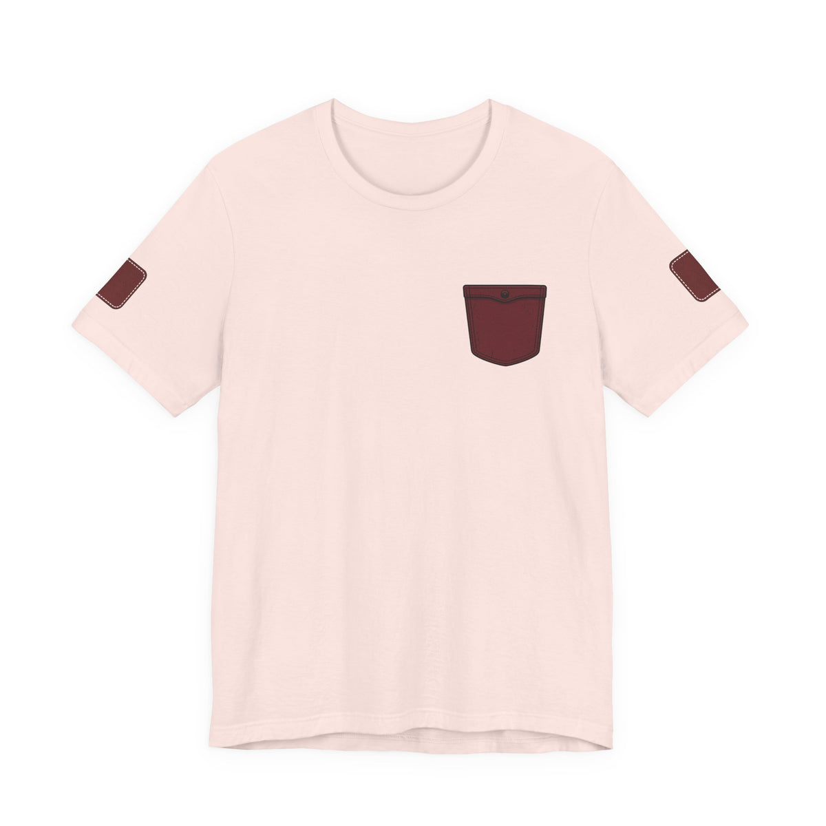 Burgundy Pocket Print Unisex Graphic T-Shirt
