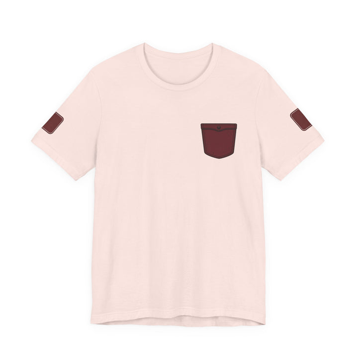 Burgundy Pocket Print Unisex Graphic T-Shirt
