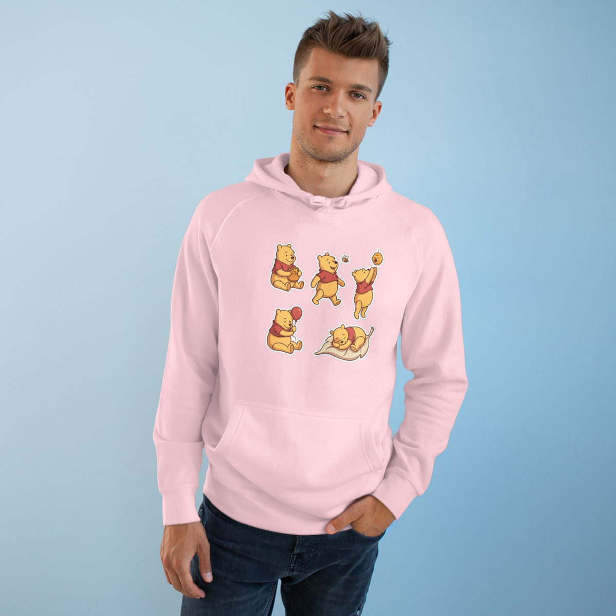 Playful Honey Bear Unisex Graphic Hoodie