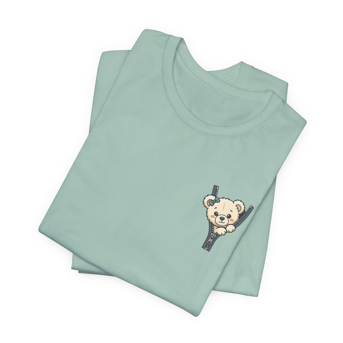 Peeking Teddy Bear Unisex Graphic T-Shirt