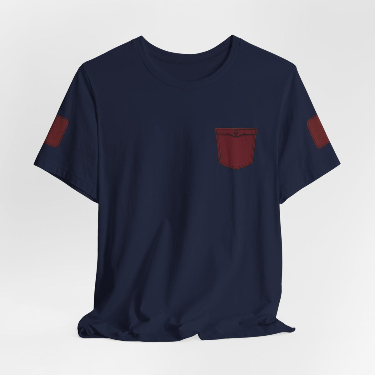 Burgundy Pocket Print Unisex Graphic T-Shirt