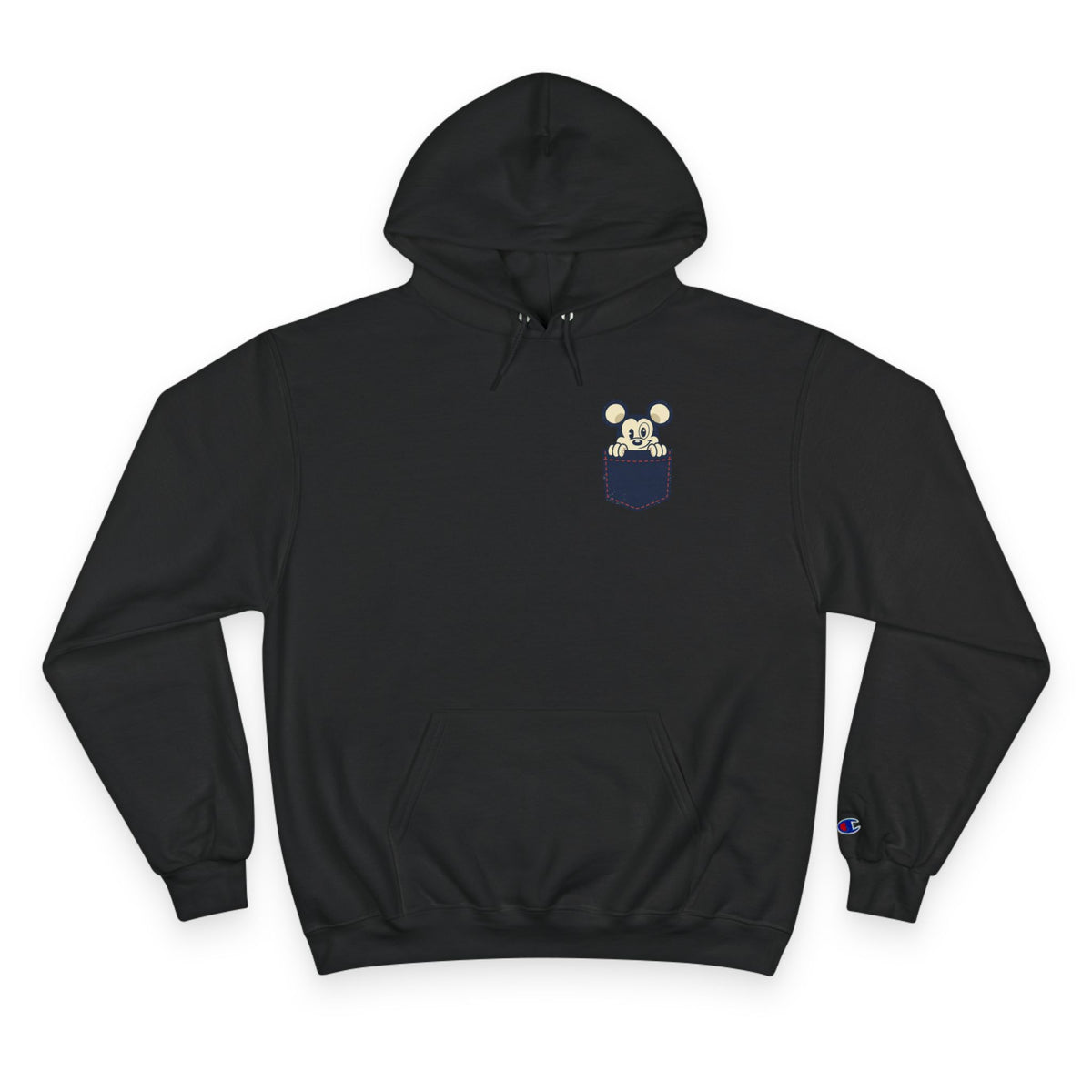 Pocket Bear Print Unisex Graphic Hoodie