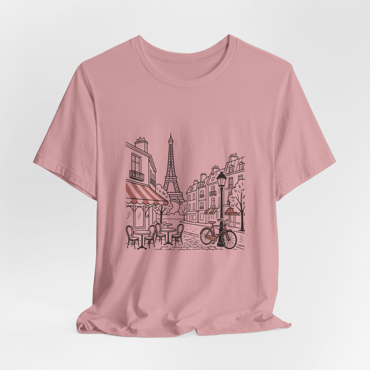 Paris Cafe Line Art Unisex Graphic T-Shirt