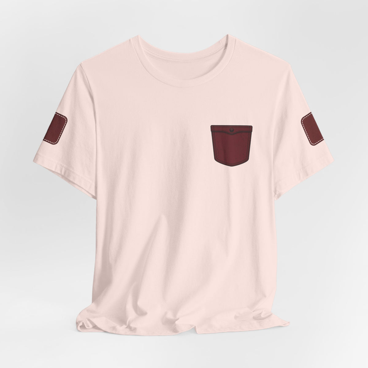 Burgundy Pocket Print Unisex Graphic T-Shirt