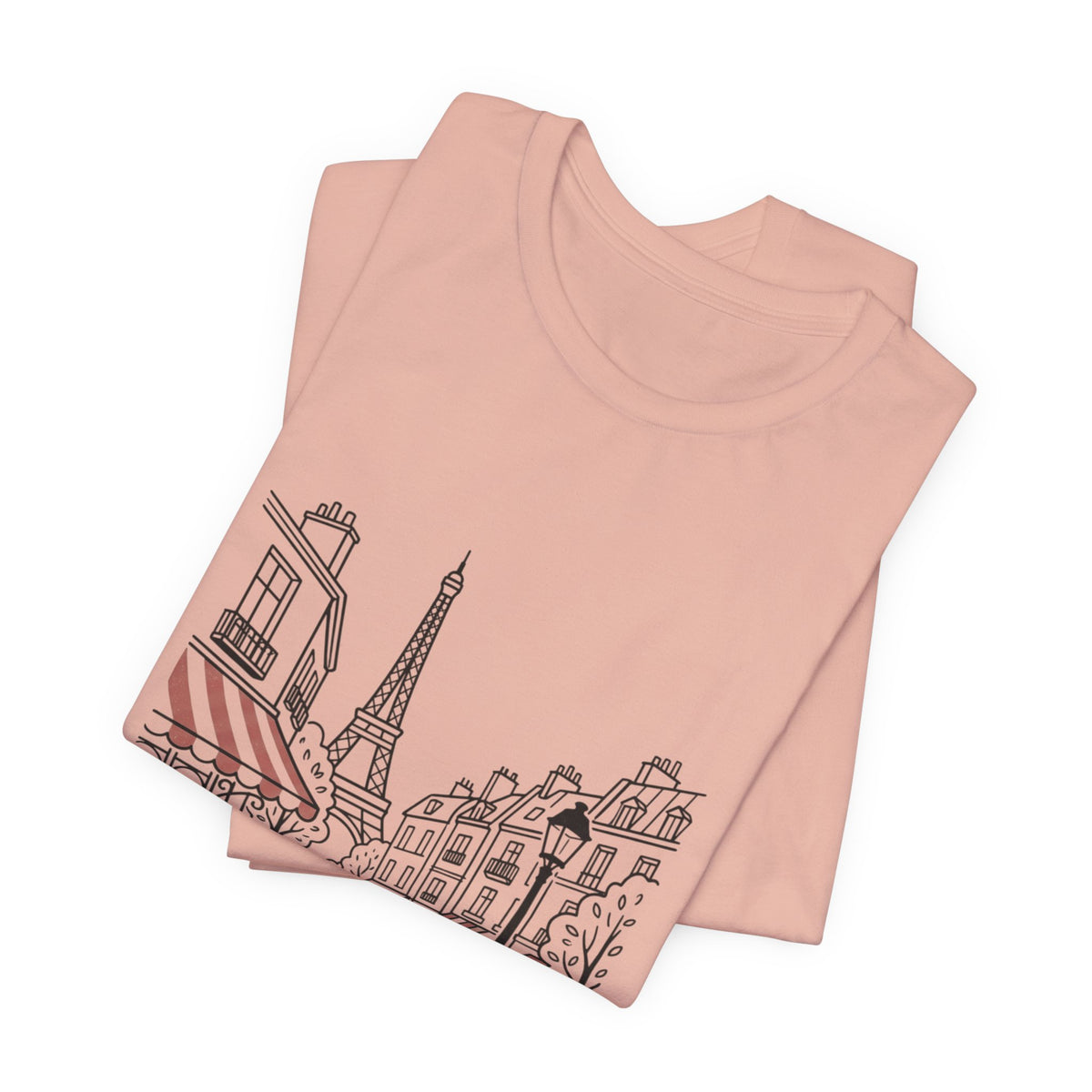 Paris Cafe Line Art Unisex Graphic T-Shirt