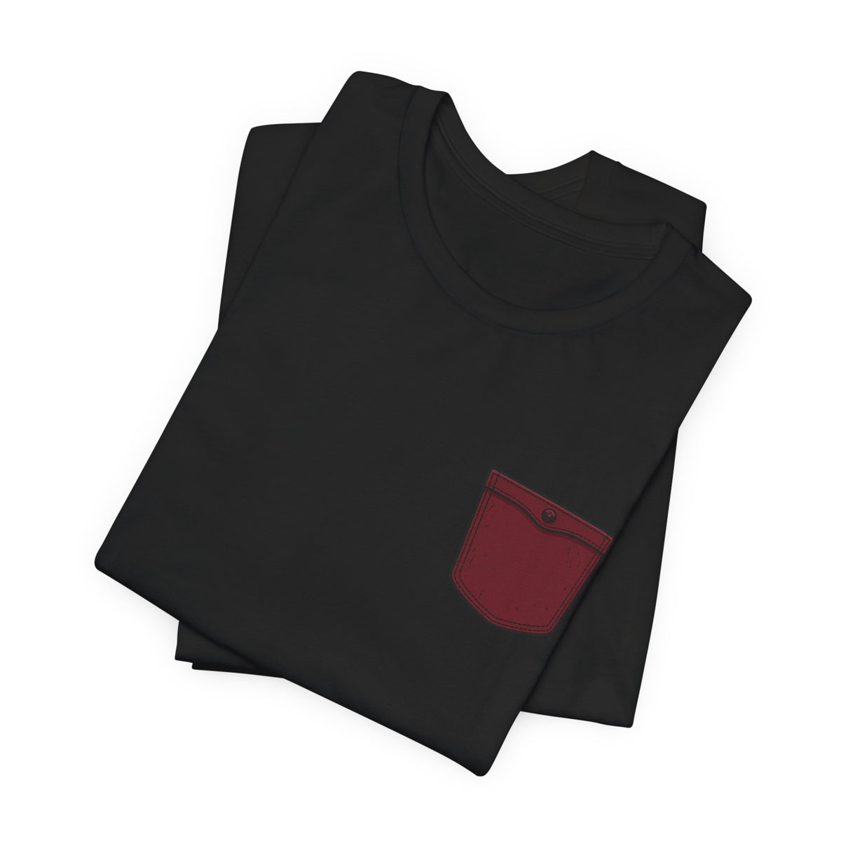 Burgundy Pocket Print Unisex Graphic T-Shirt